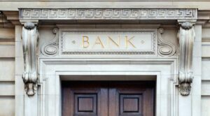 bank sign over a door