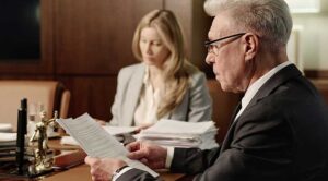 Real Estate attorneys reviewing paperwork